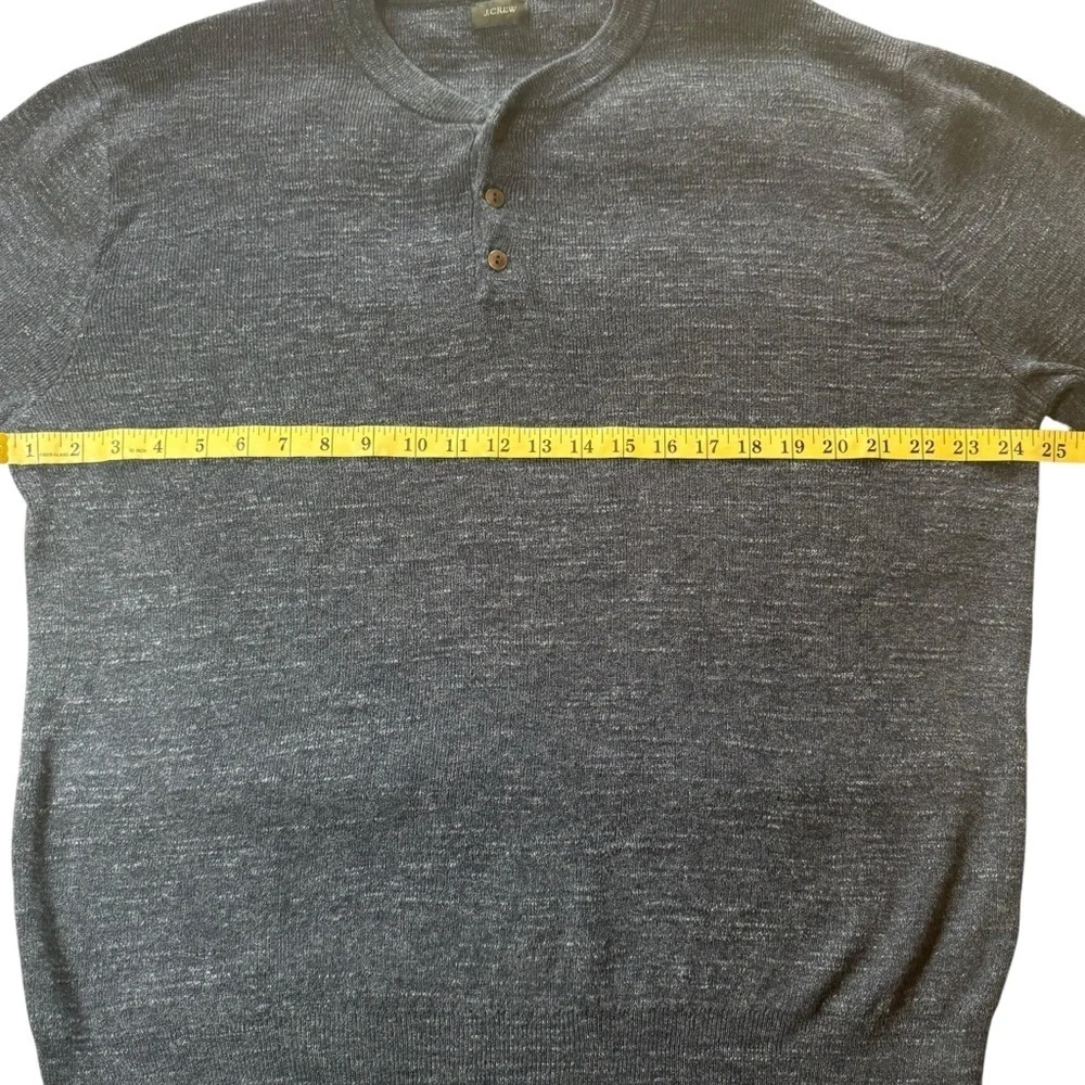 J. Crew Men's Donegal Tweed Henley XLarge Sweater in Navy